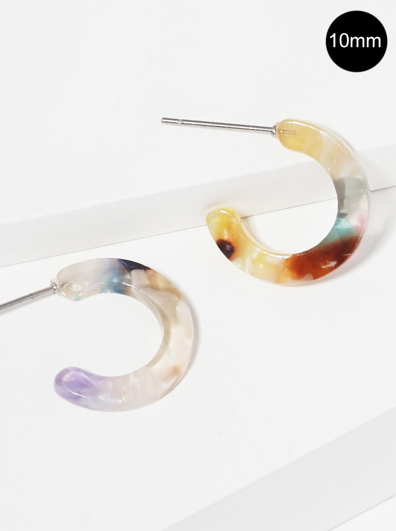 10mm Acetate Open Hoop Earrings