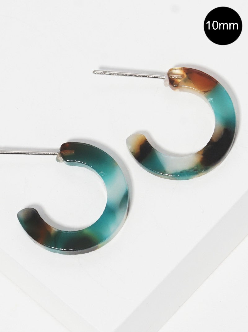 10mm Acetate Open Hoop Earrings