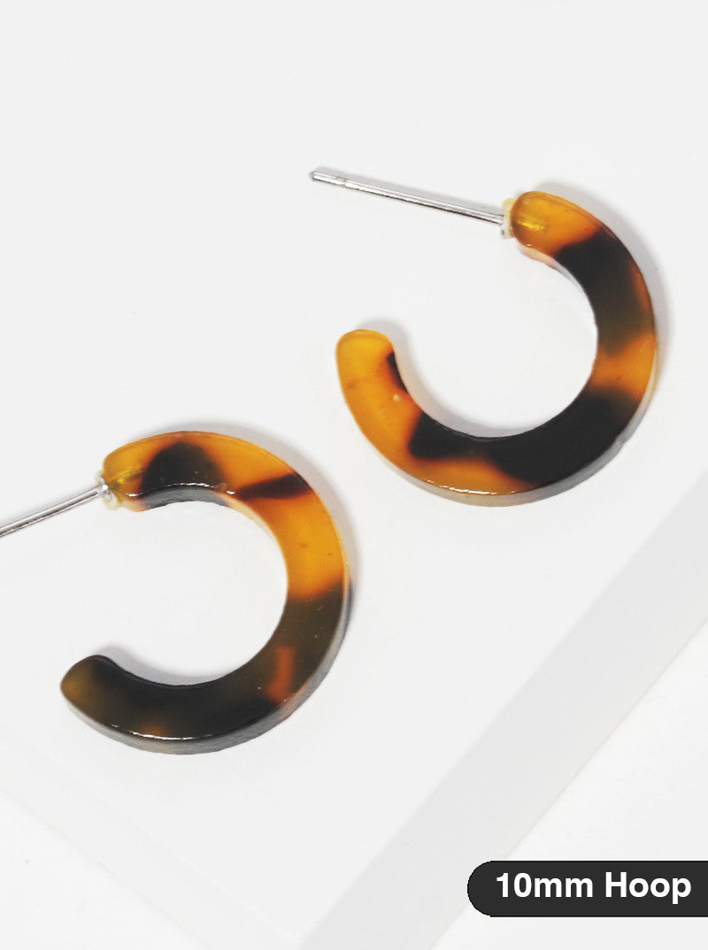 10mm Acetate Open Hoop Earrings
