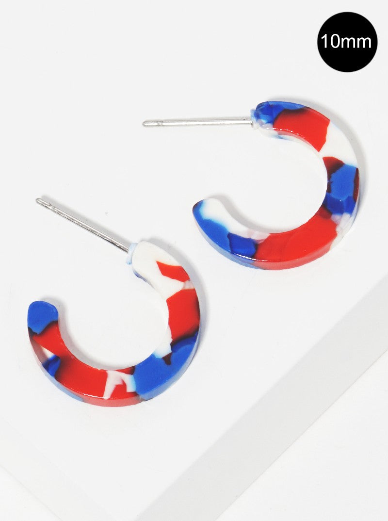 10mm Acetate Open Hoop Earrings