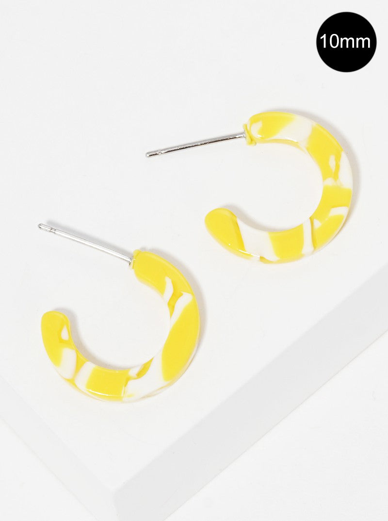 10mm Acetate Open Hoop Earrings