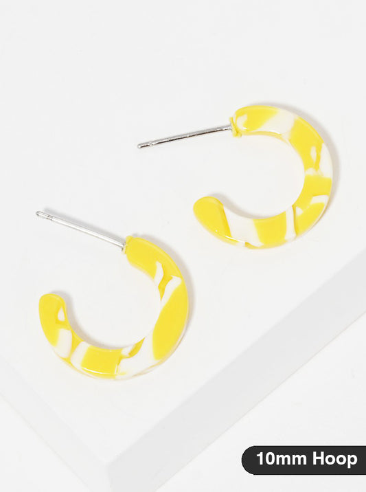 10mm Acetate Open Hoop Earrings