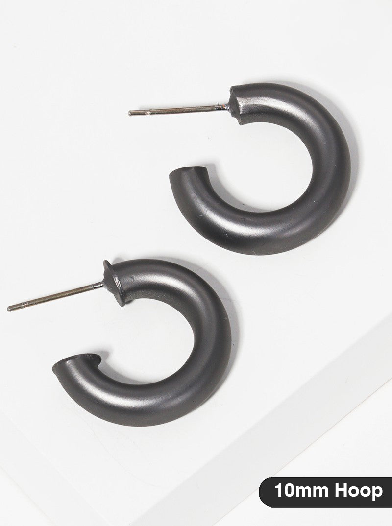 10mm Bold Brass Hollow Hoop Earrings