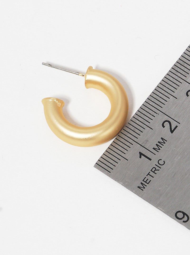 10mm Bold Brass Hollow Hoop Earrings