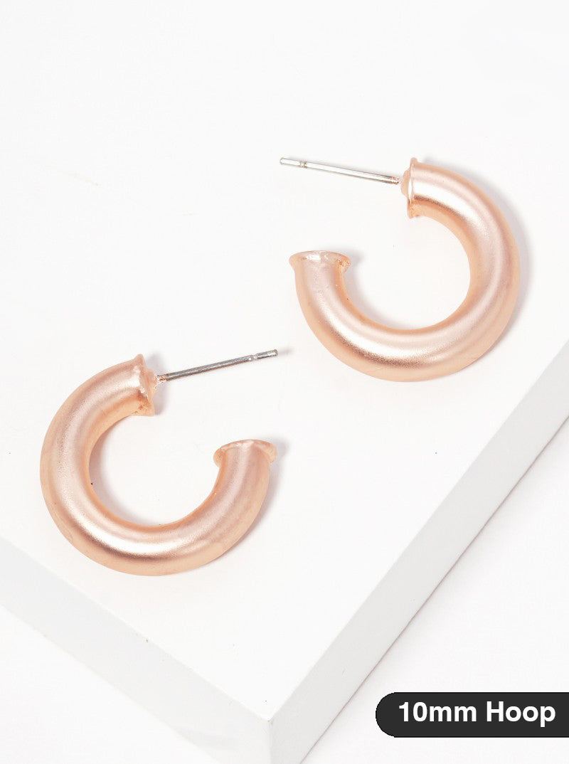 10mm Bold Brass Hollow Hoop Earrings
