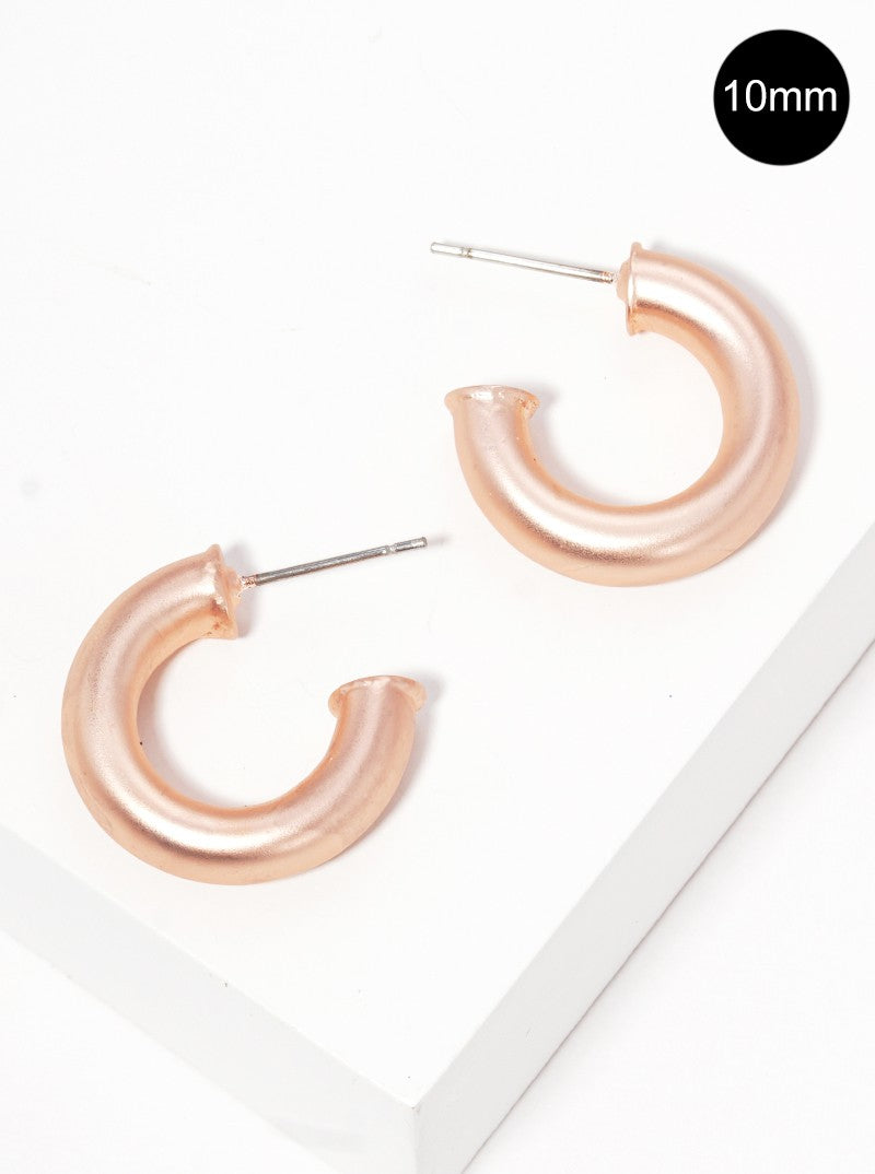 10mm Bold Brass Hollow Hoop Earrings