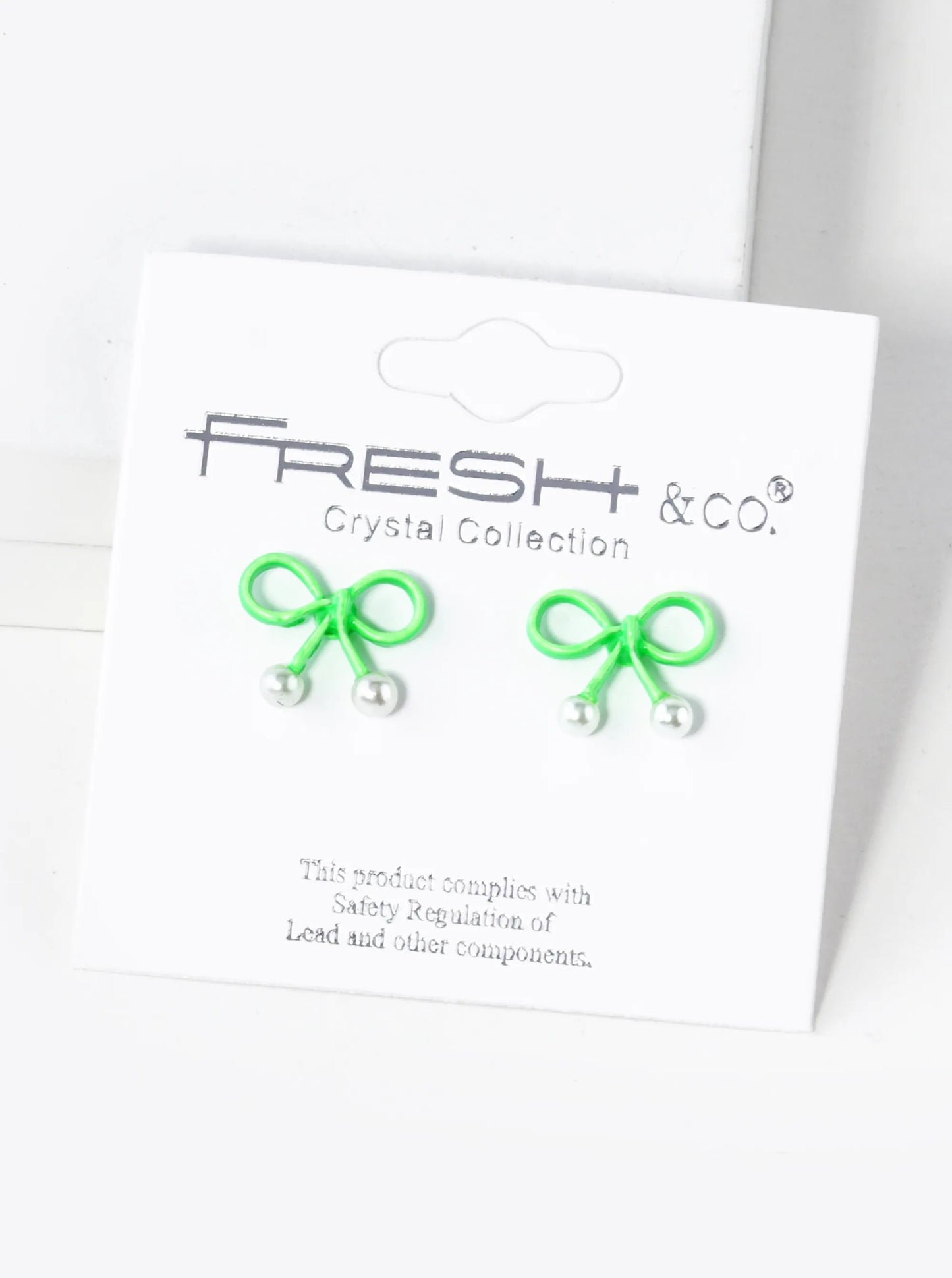 10mm Color Coated Wire Ribbon Bow Pearl Stud Earrings