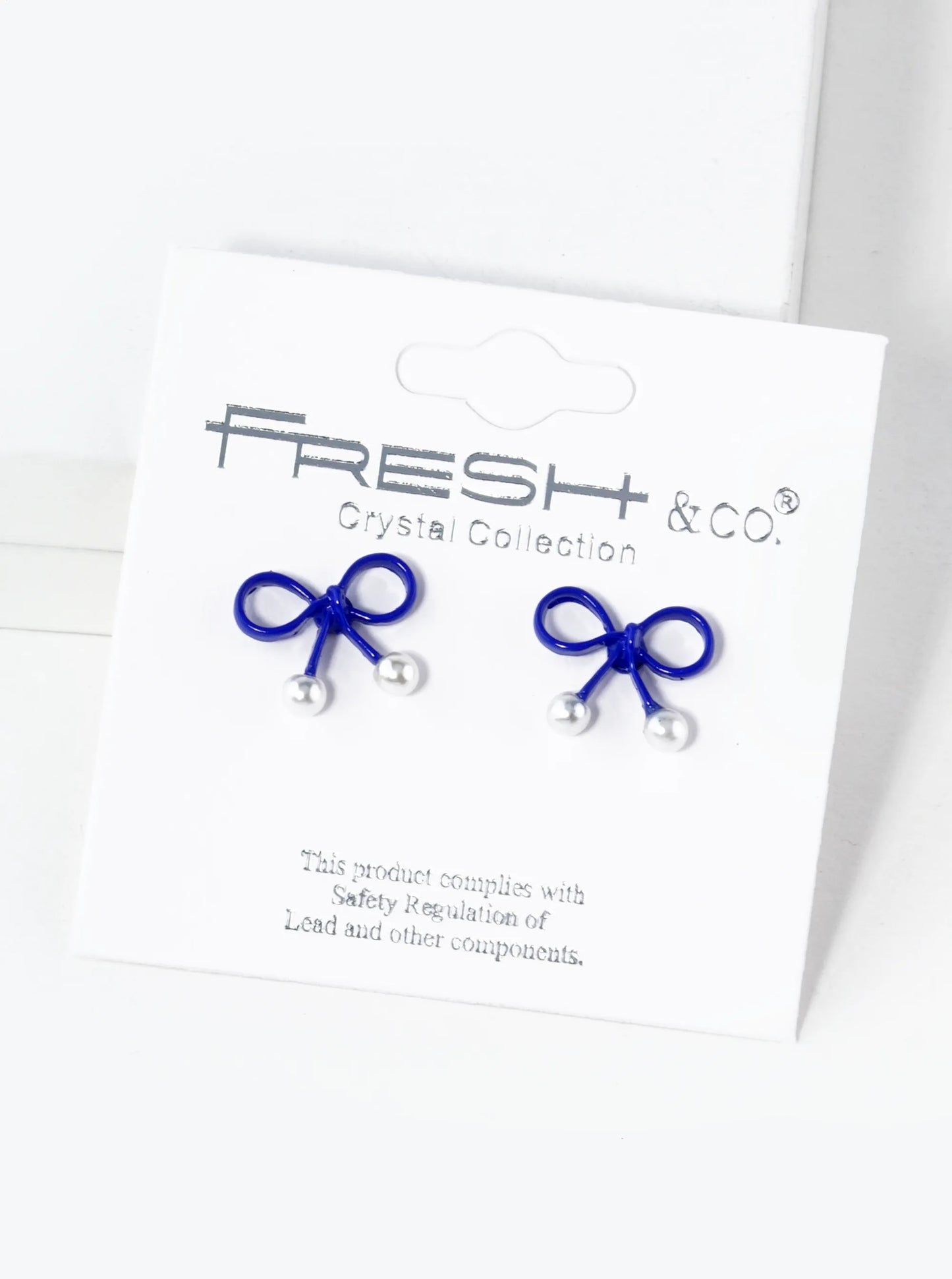 10mm Color Coated Wire Ribbon Bow Pearl Stud Earrings