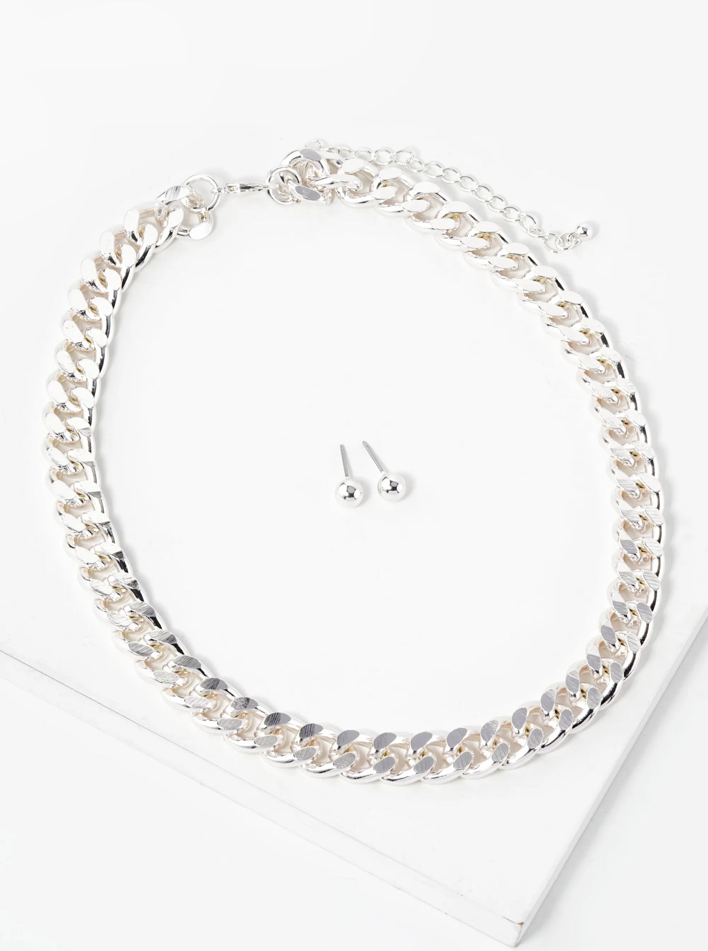 10mm Cuban Chain Necklace Set With Earrings
