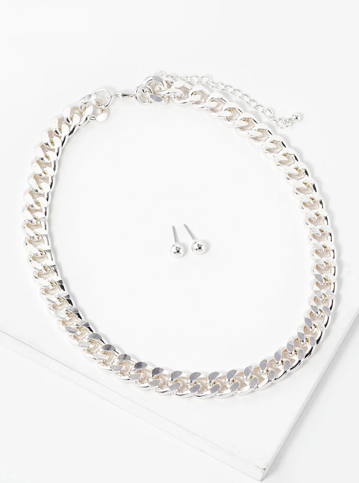 10mm Cuban Chain Necklace Set With Earrings