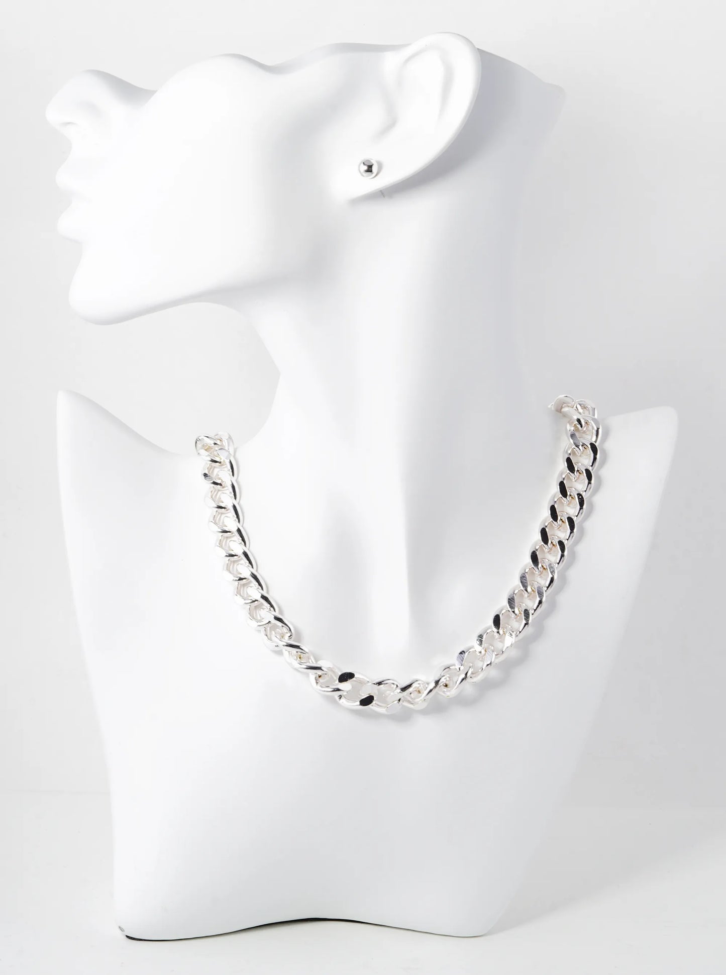 10mm Cuban Chain Necklace Set With Earrings