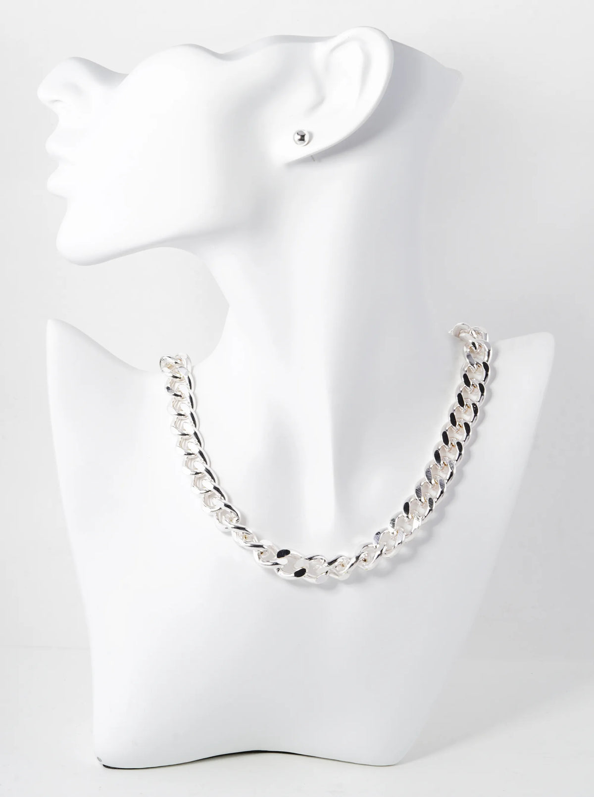 10mm Cuban Chain Necklace Set With Earrings