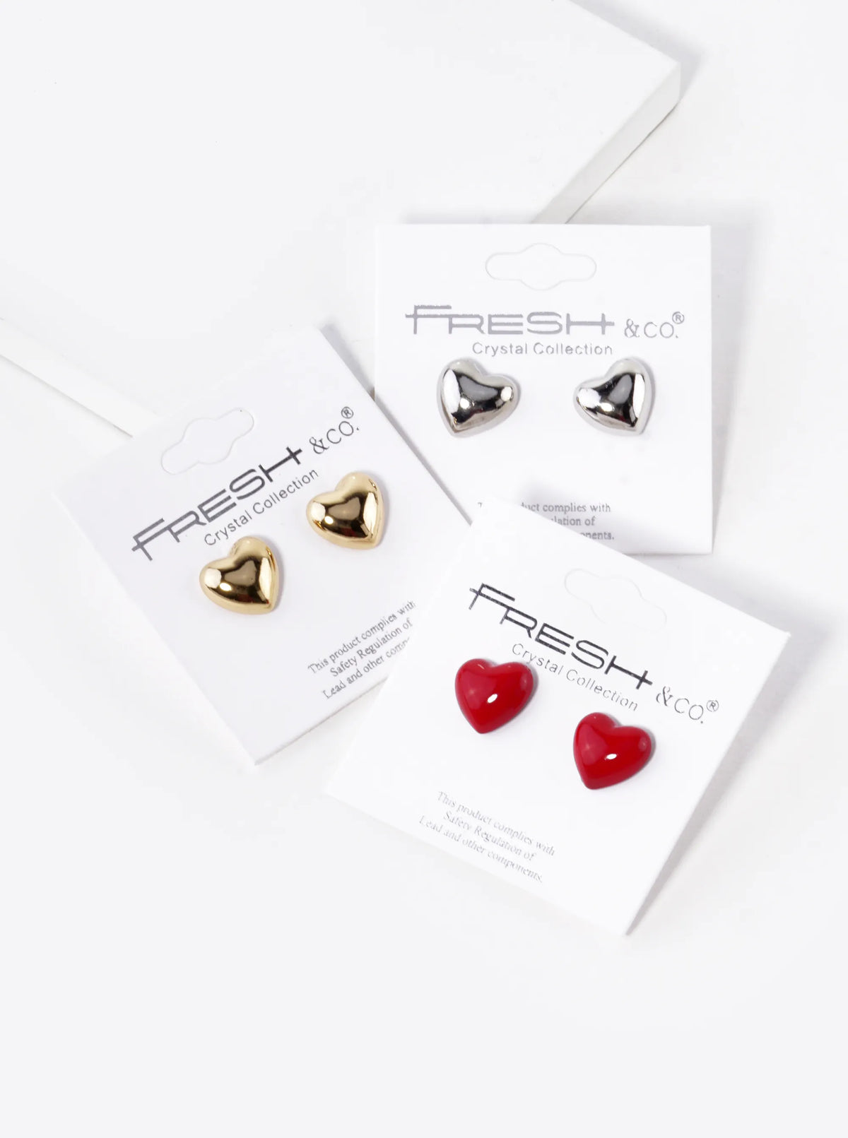 10mm Dainty Puffy Heart Stud Earrings