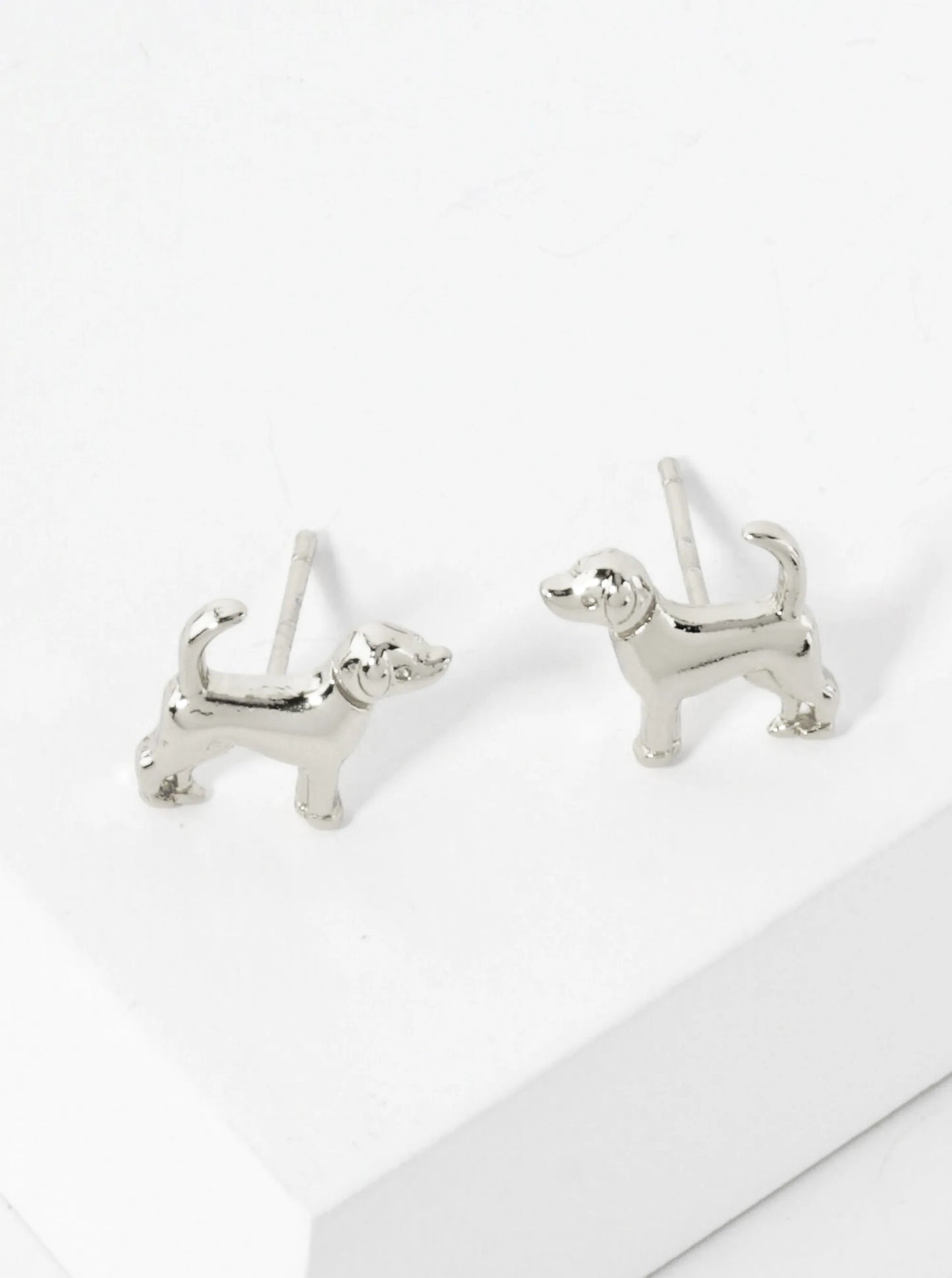 10mm Dog Doggy Lover 18K-Gold-Dipped Polished Brass Stud Earrings