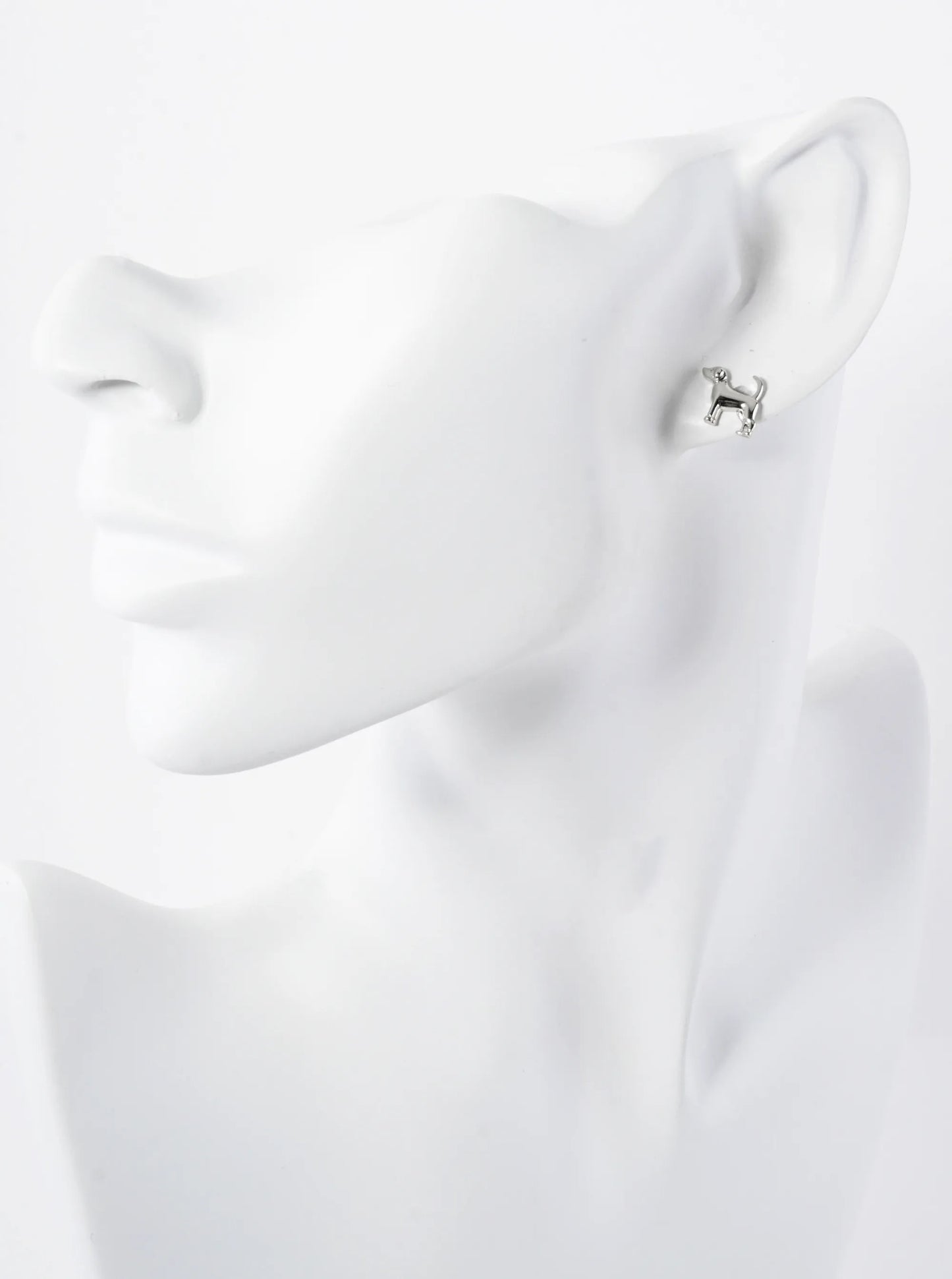 10mm Dog Doggy Lover 18K-Gold-Dipped Polished Brass Stud Earrings