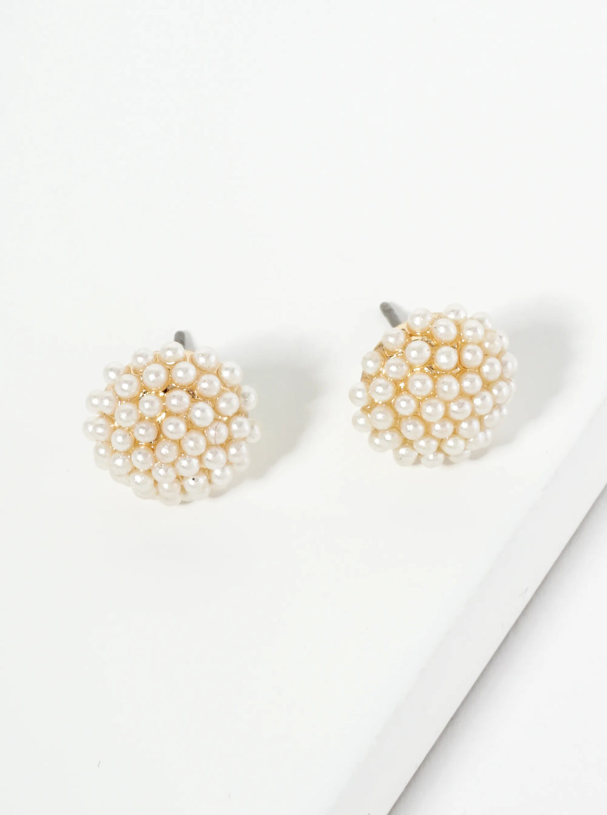 10mm Pearl Bead Cluster Button Stud Earrings