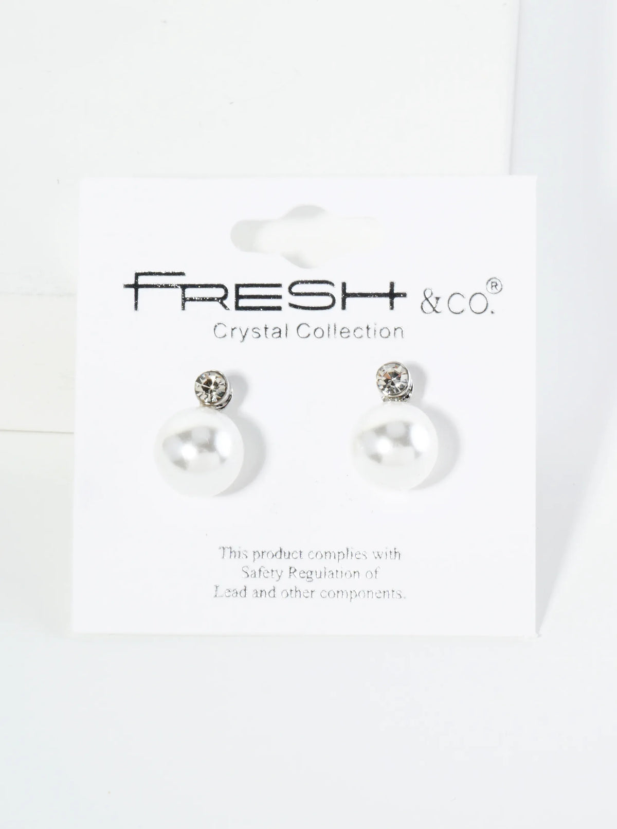 10mm Pearl Bead Drop Rhinestone Post Earrings