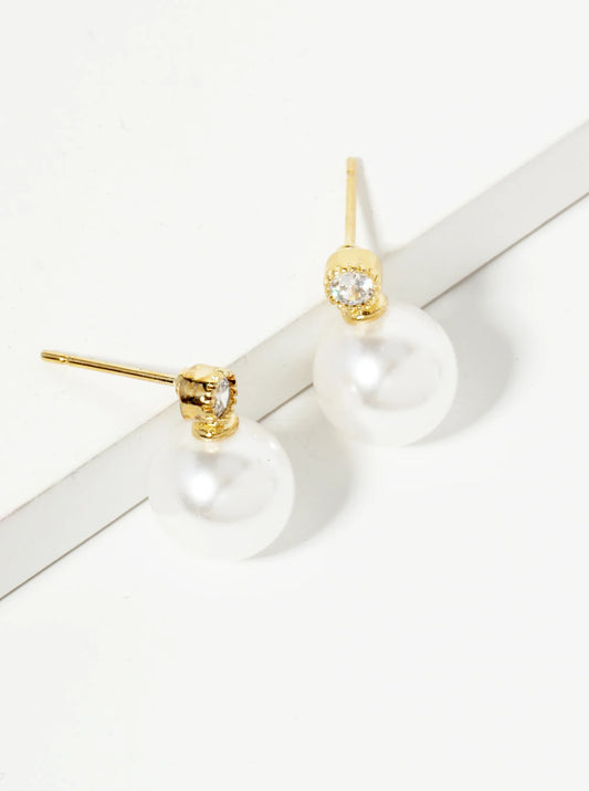 10mm Pearl Drop 14K-Gold-Dipped Post Earrings