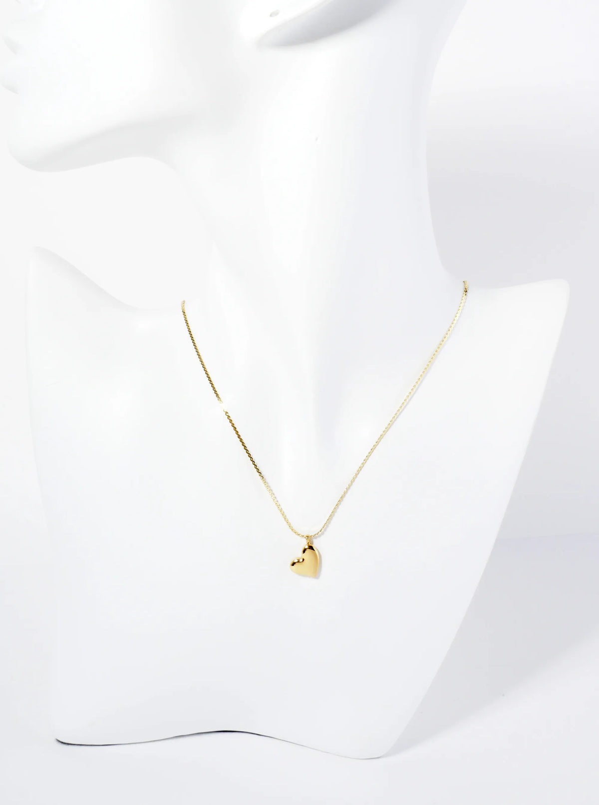 10mm Puffy Heart Pendant Hypoallergenic Stainless Steel Necklace