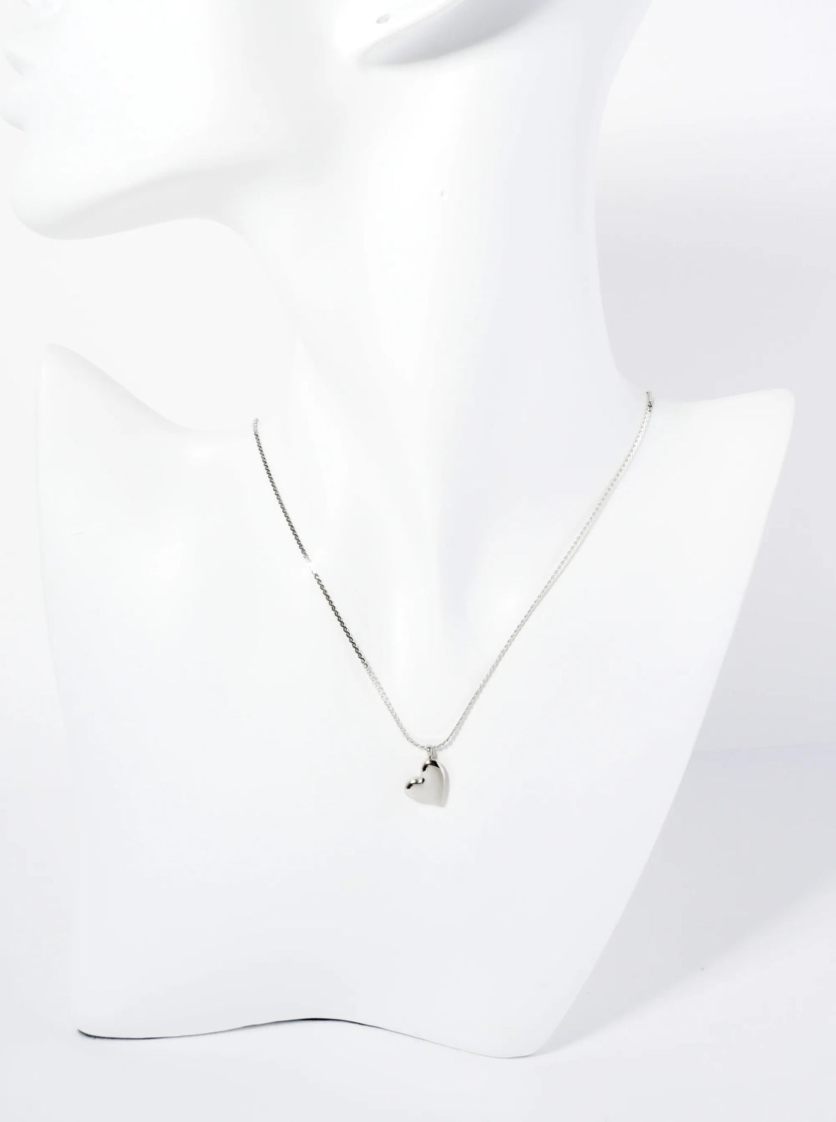 10mm Puffy Heart Pendant Hypoallergenic Stainless Steel Necklace