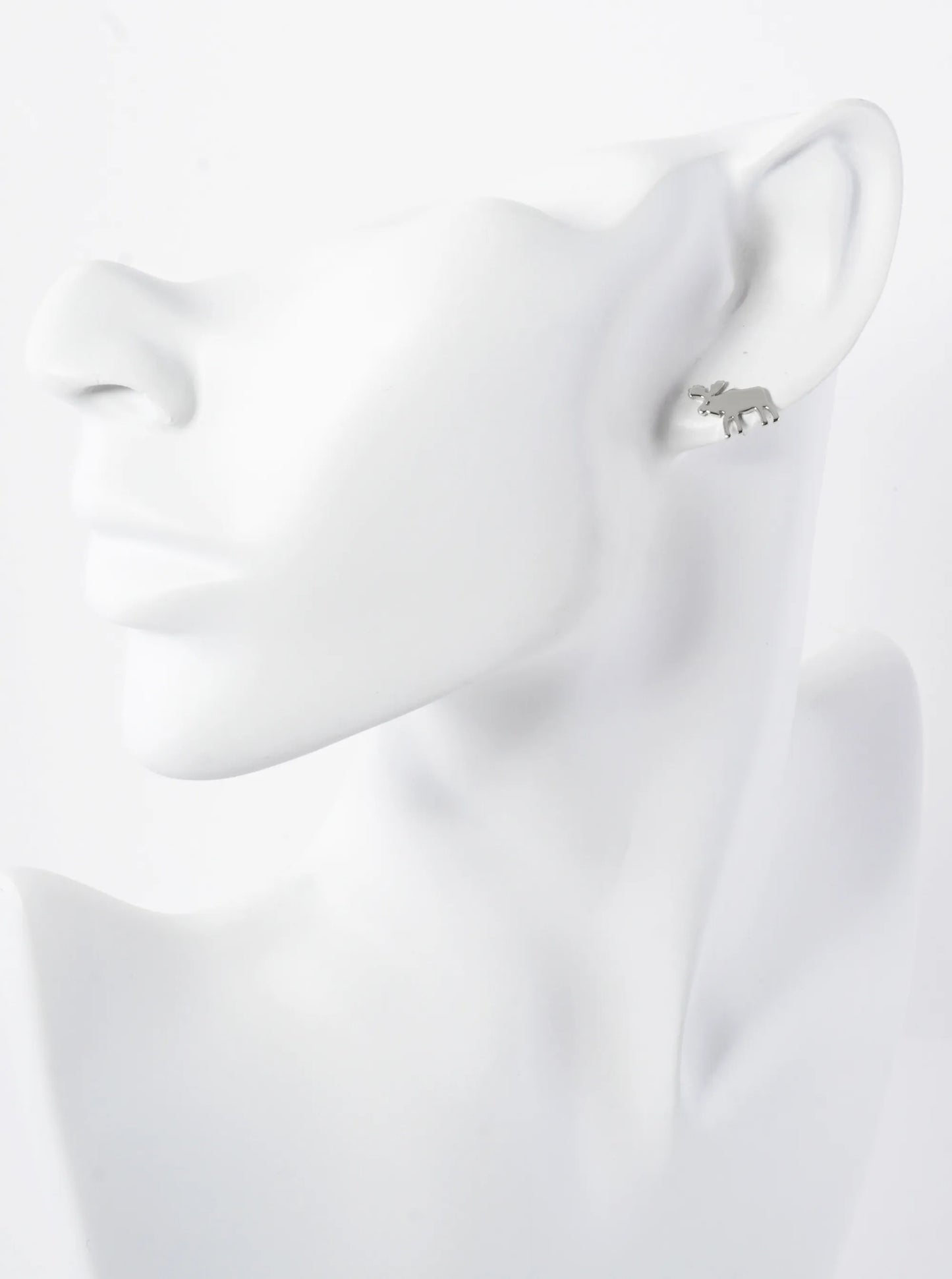 10mm Reindeer 18K-Gold-Dipped Polished Brass Flat Stud Earrings