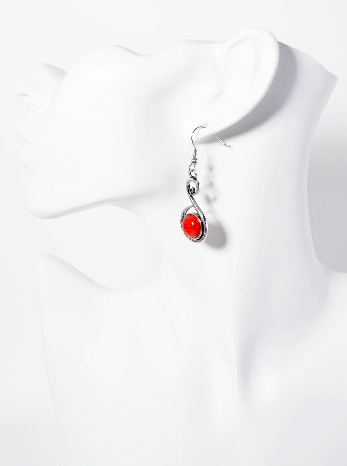 10mm Semi-Precious Natural-Stone Artistic Earrings