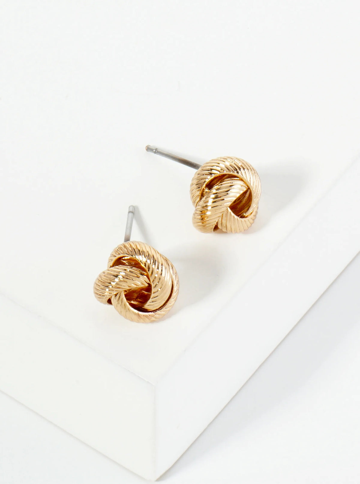 10mm Textured Classic Love Knot Stud Earrings