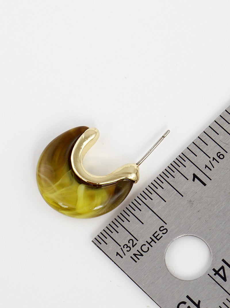 10mm Dainty Marble Acetate Hoop Earrings