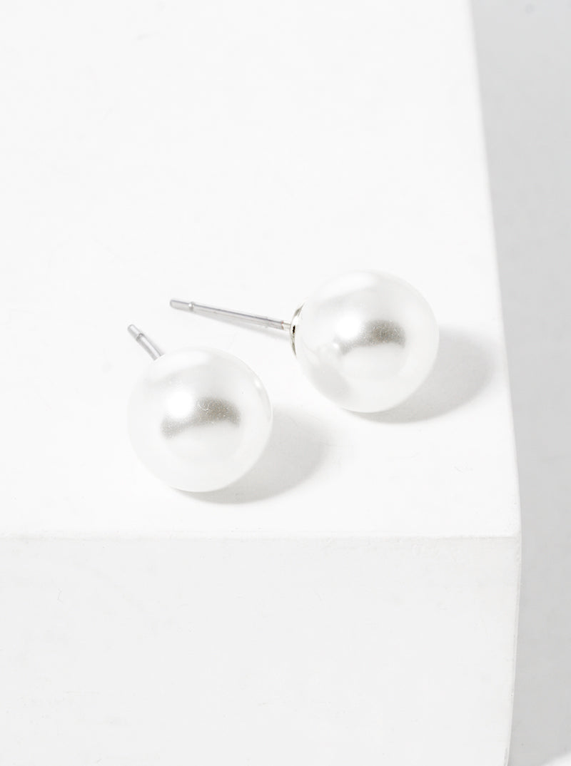 8mm Pearl Post Stud Earrings