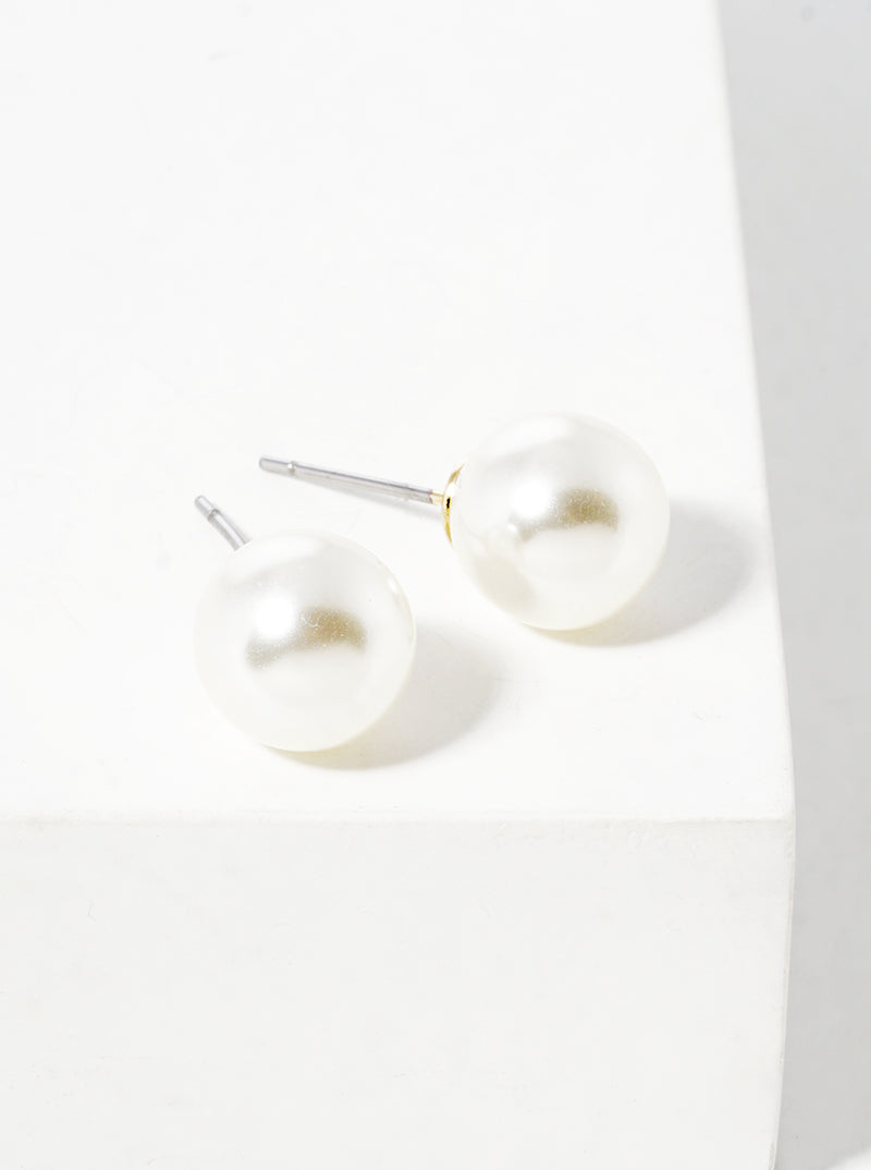 10mm Pearl Post Stud Earrings