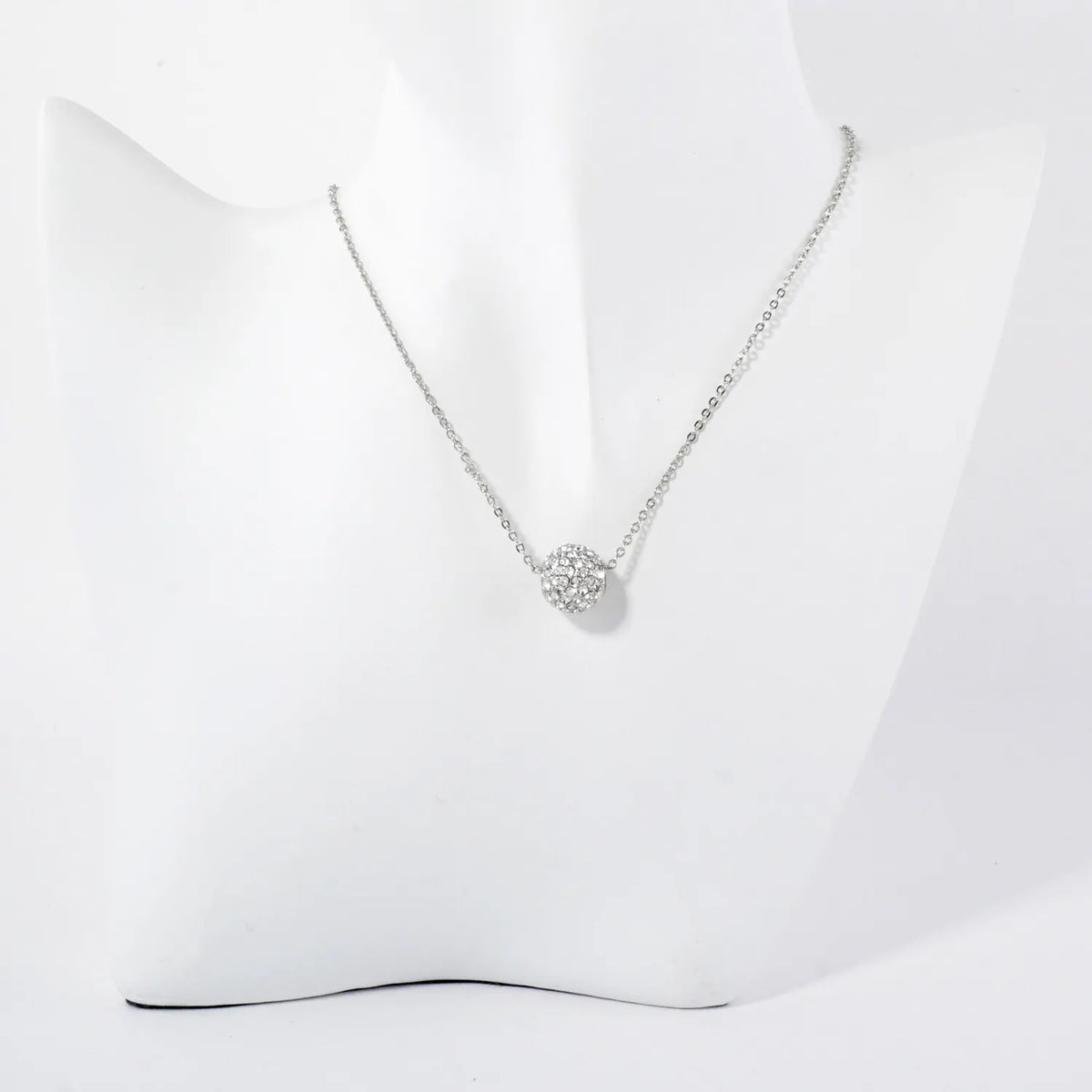 12mm Crystal-Pave Ball Pendant Necklace