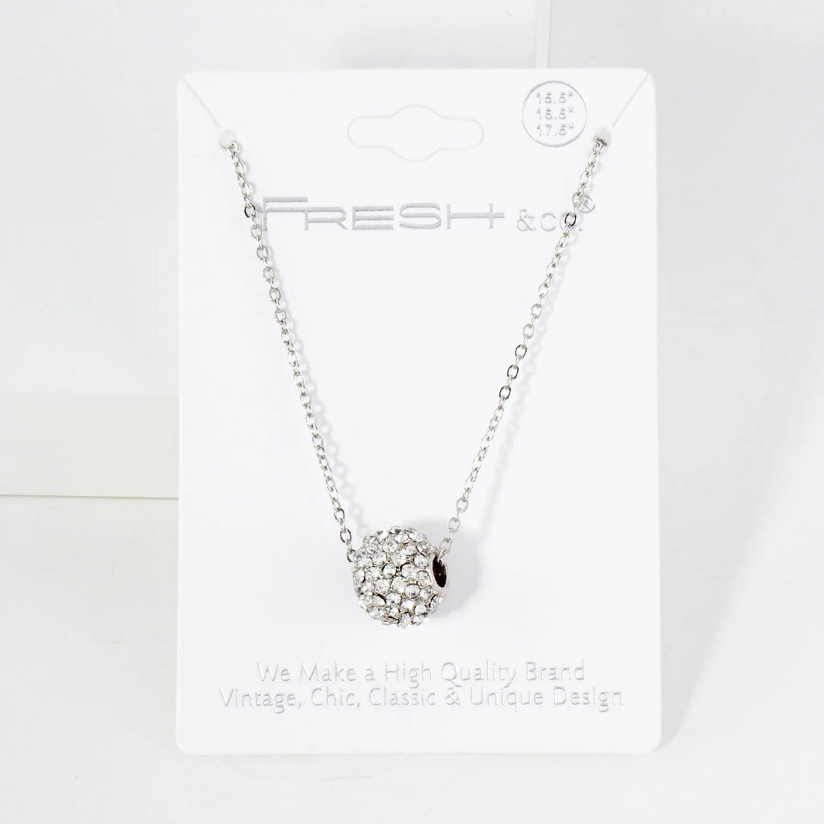12mm Crystal-Pave Ball Pendant Necklace