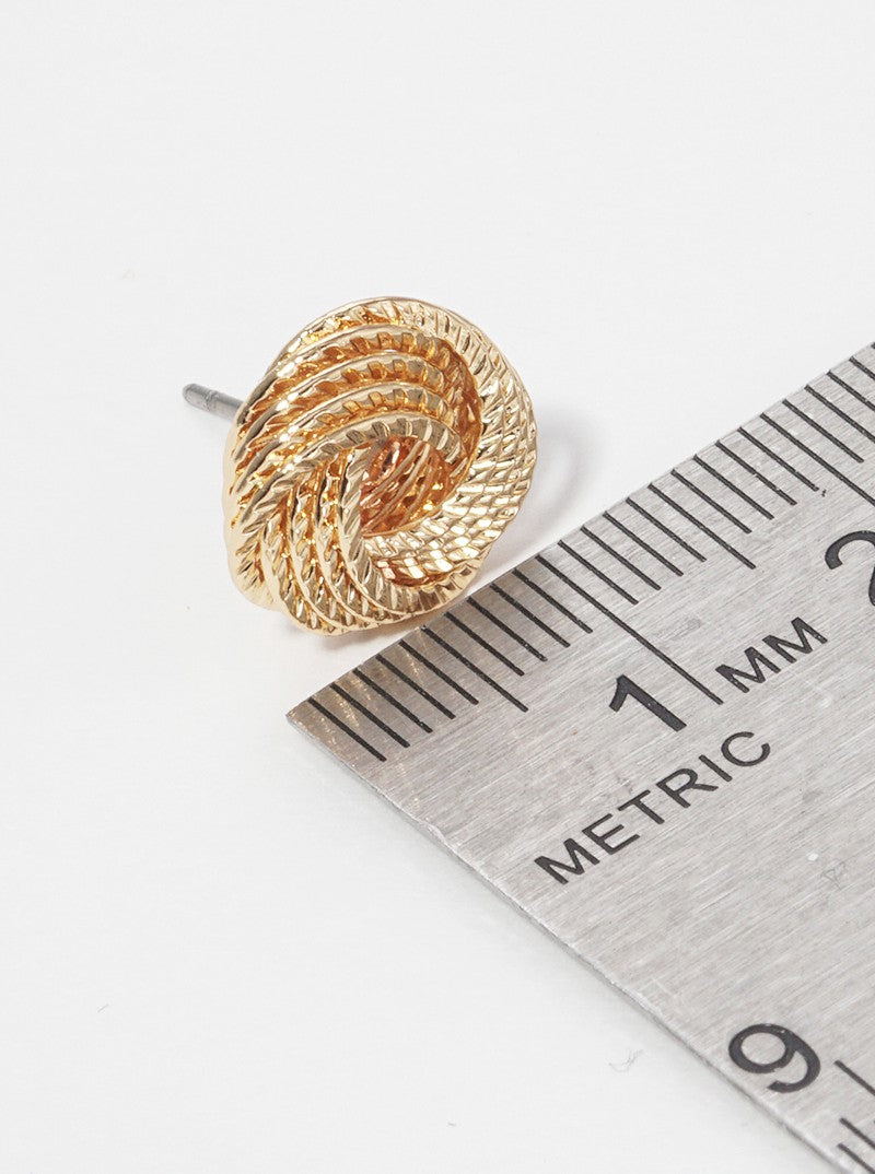 12mm Flat Rope Shaped Brass Love Knot Post Stud Earrings