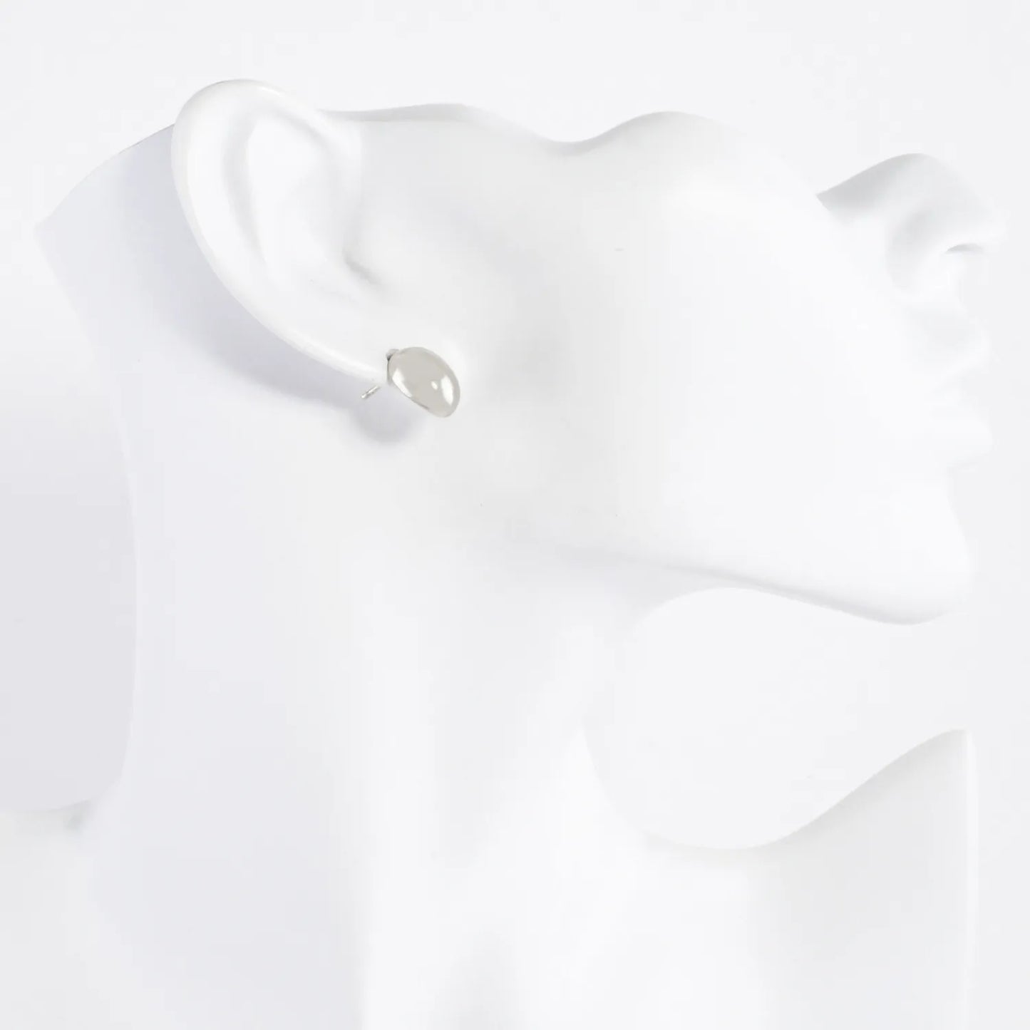12mm Polished Oval 14K-Gold-Dipped Brass Stud Earrings