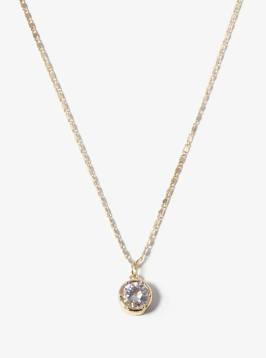 12mm Round Crystal Pendant Delicate Chain Necklace
