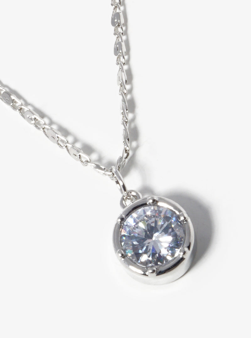 12mm Round Crystal Pendant Delicate Chain Necklace