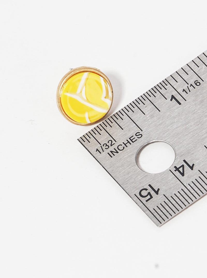 12mm Round-Shaped Acetate Button Stud Earrings