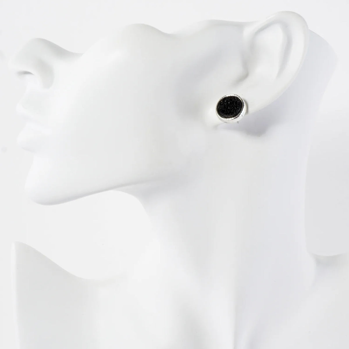 12mm Round Simulated Druzy Post Stud Earrings