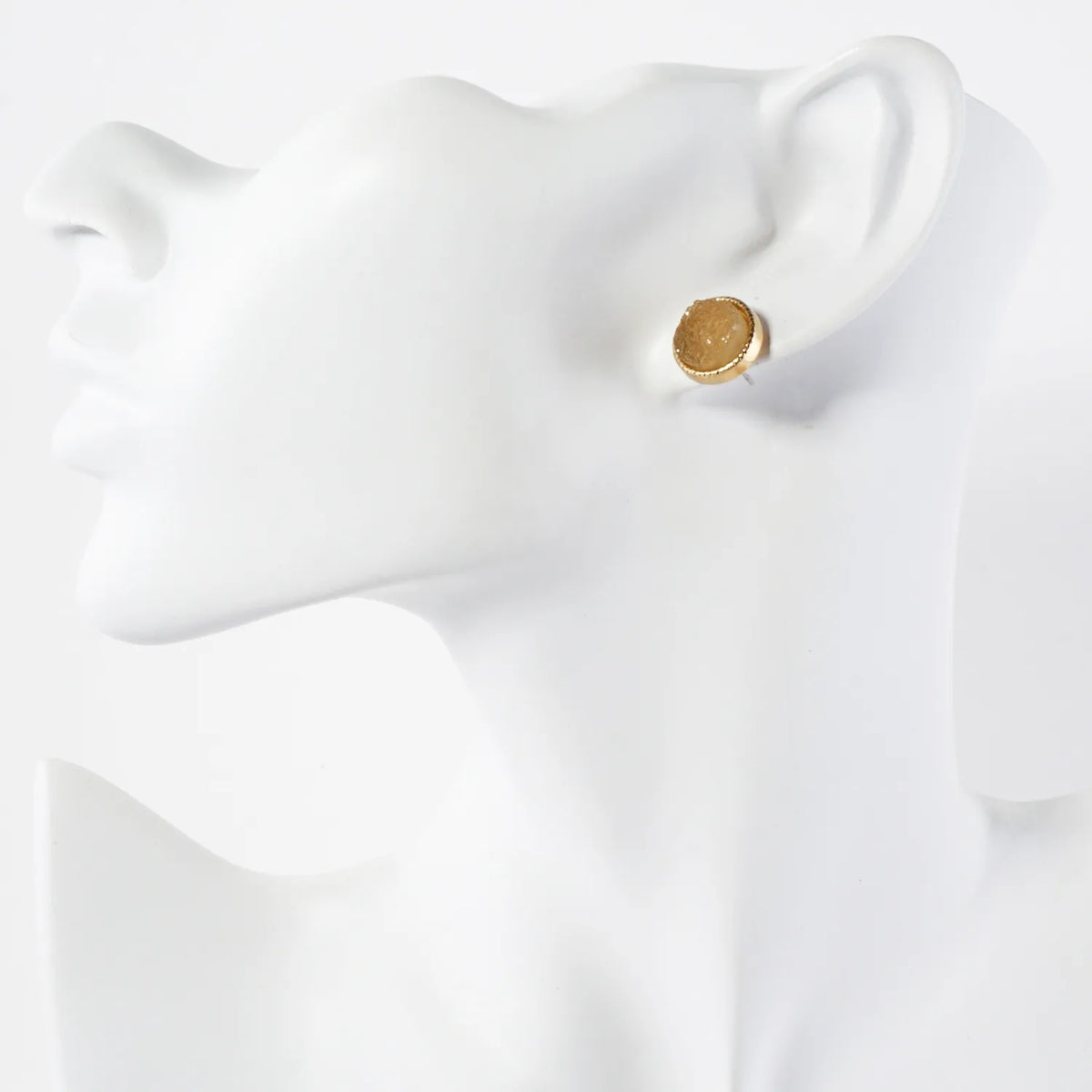 12mm Round Simulated Druzy Post Stud Earrings