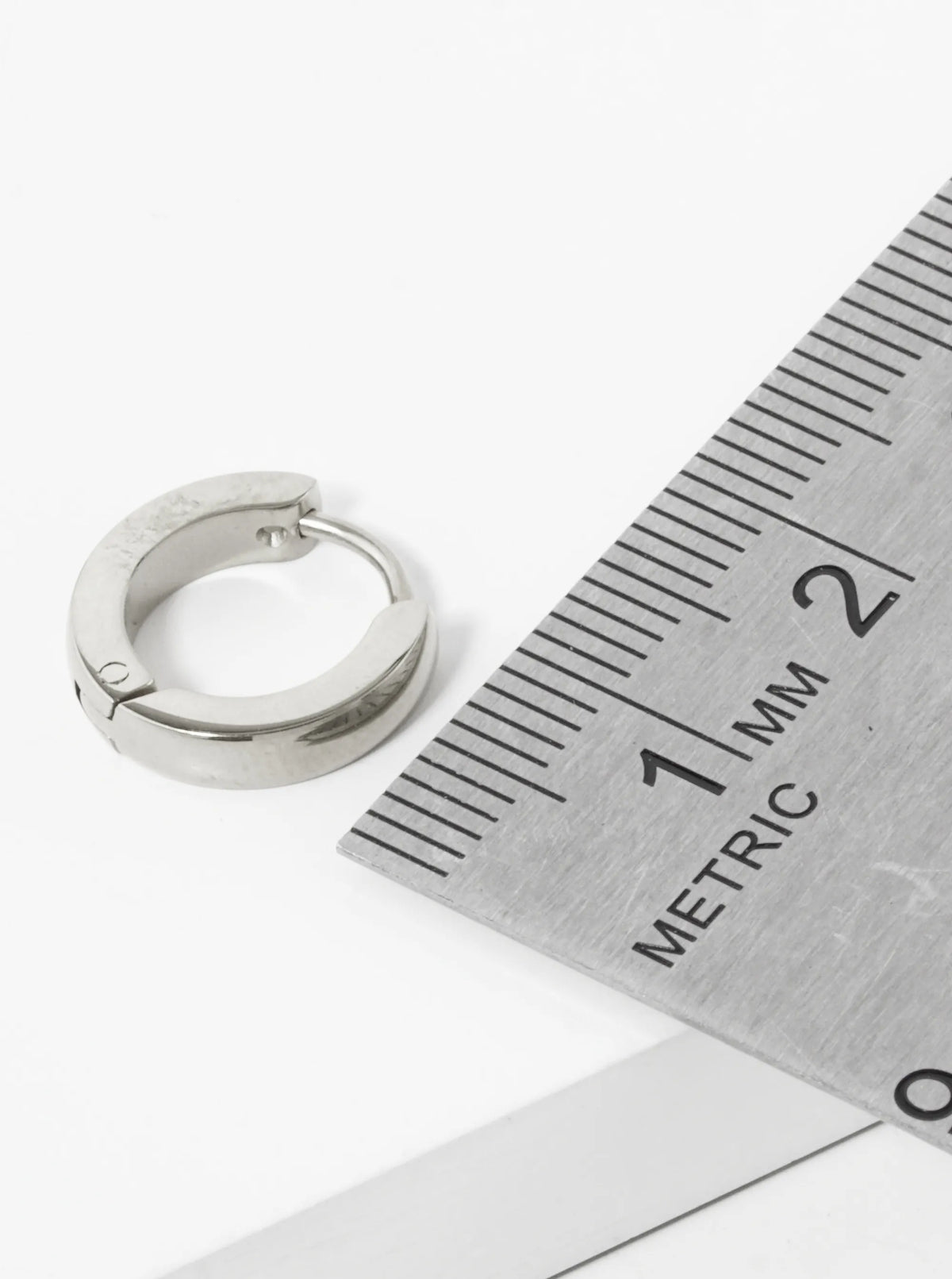 12mm Stainless Steel Huggie Hoop Earrings