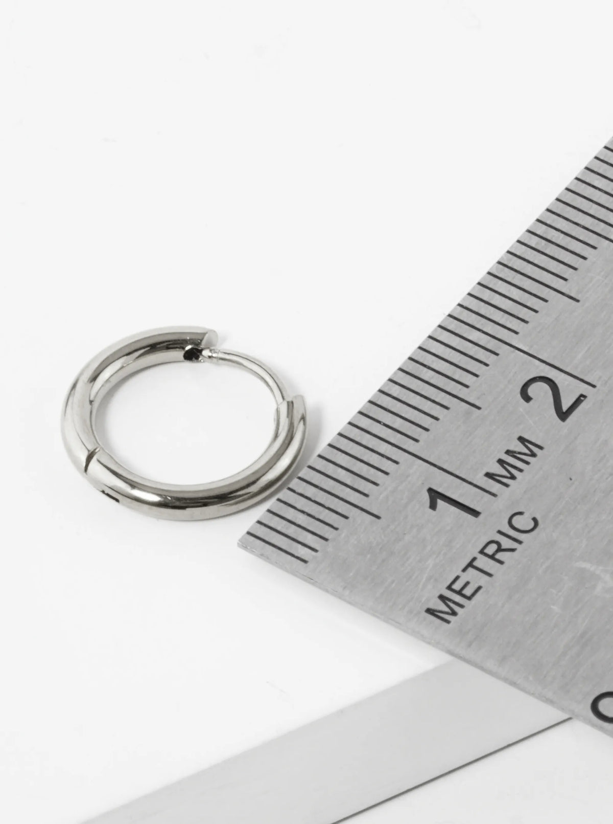 12mm Stainless Steel Huggie Hoop Earrings