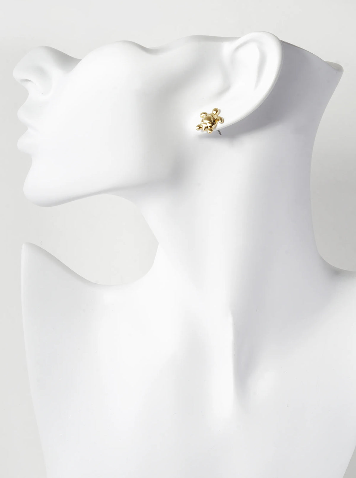 12mm Textured Puffy Turtle Stud Earrings