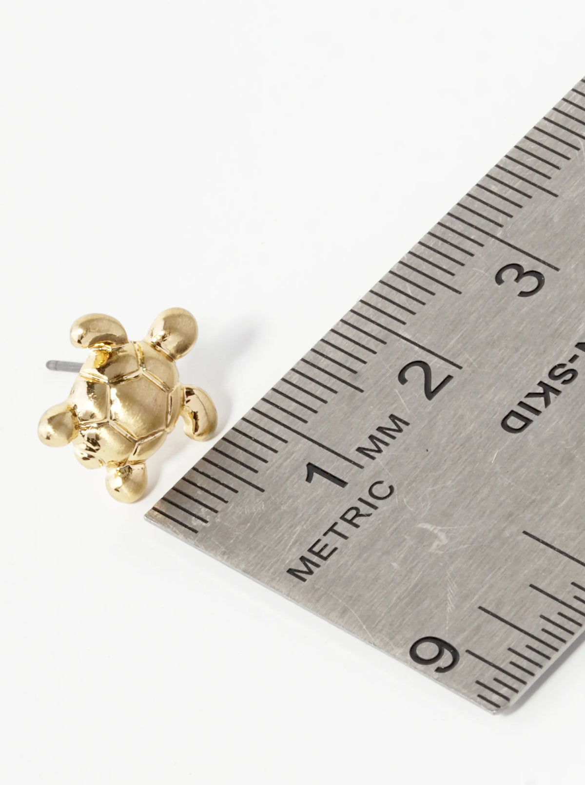 12mm Textured Puffy Turtle Stud Earrings