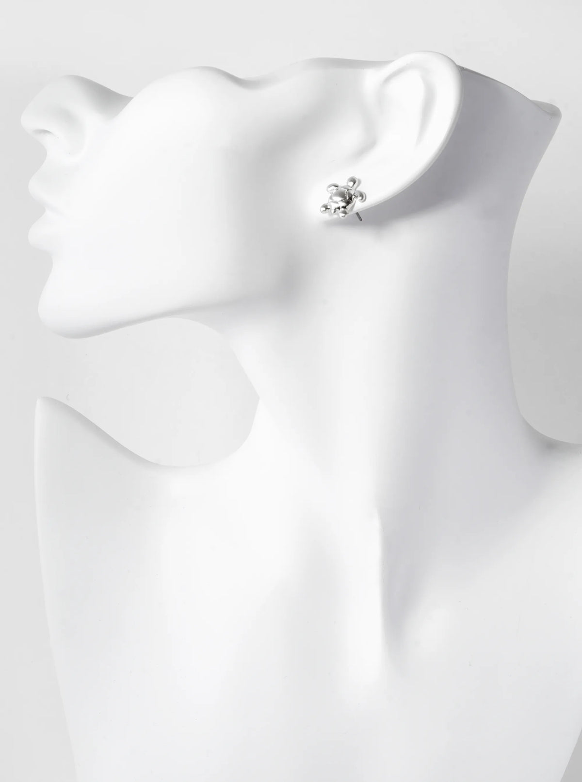 12mm Textured Puffy Turtle Stud Earrings