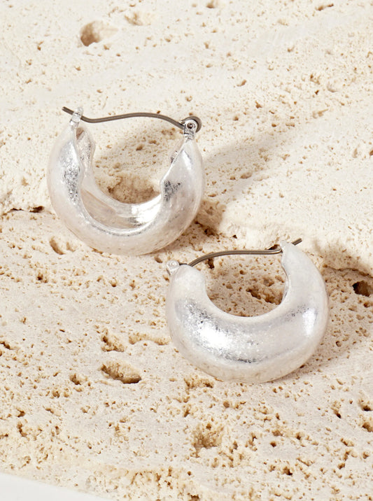 12mm Wide 25mm Latch-Back Hoop Earrings With-Titanium-Post