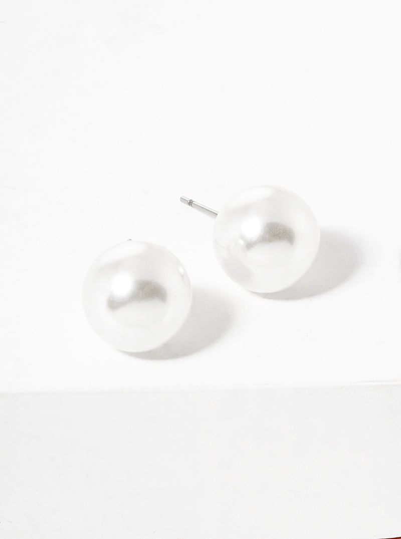 12mm Pearl Post Stud Earrings