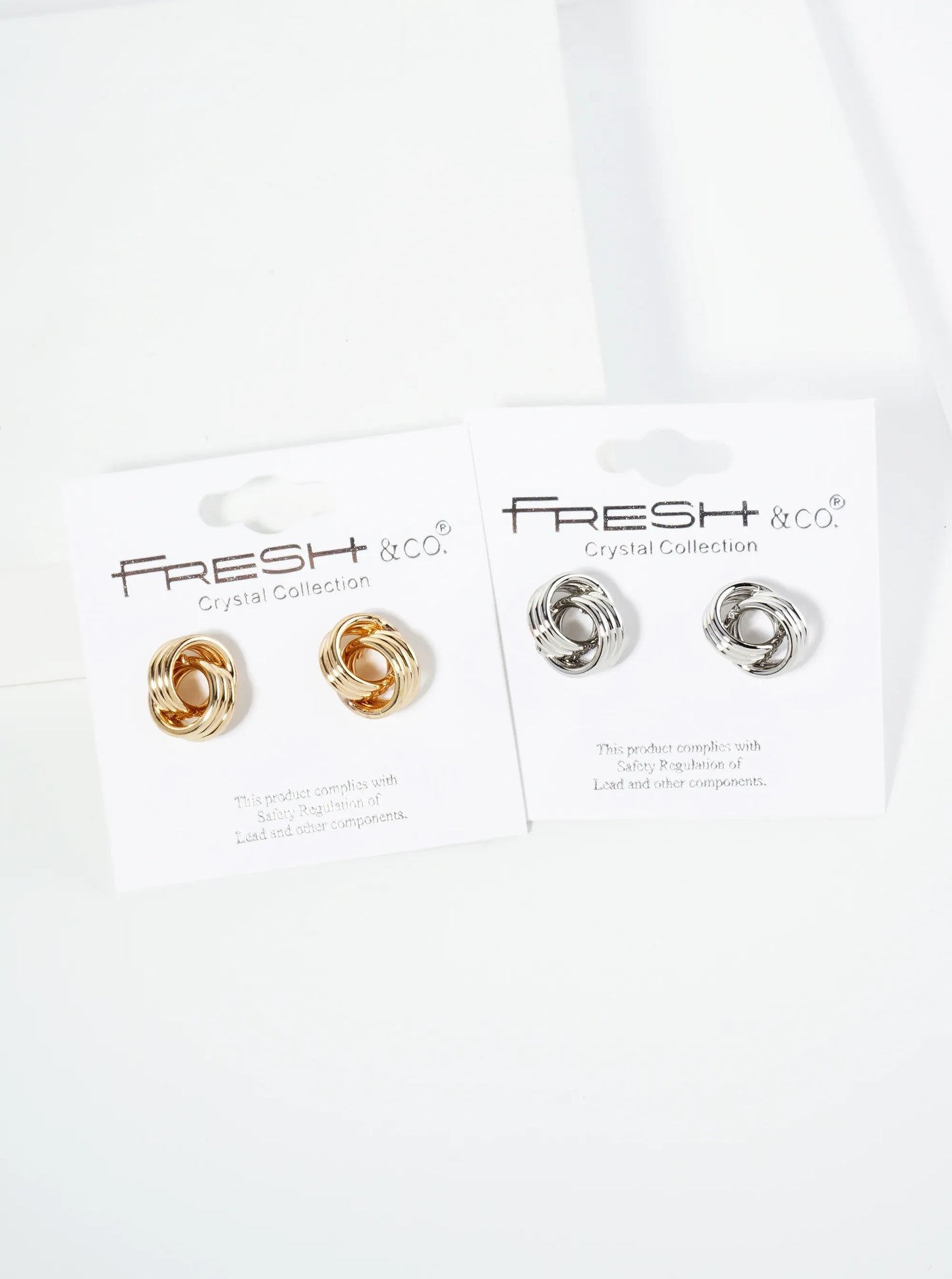 13mm Interlocking Two Circles Stud Earrings