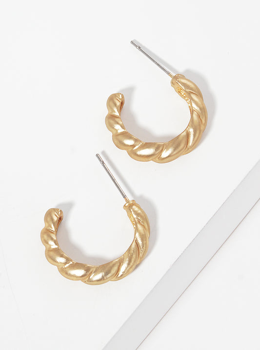 13mm Metal Ropelike Dainty Hoop Earrings