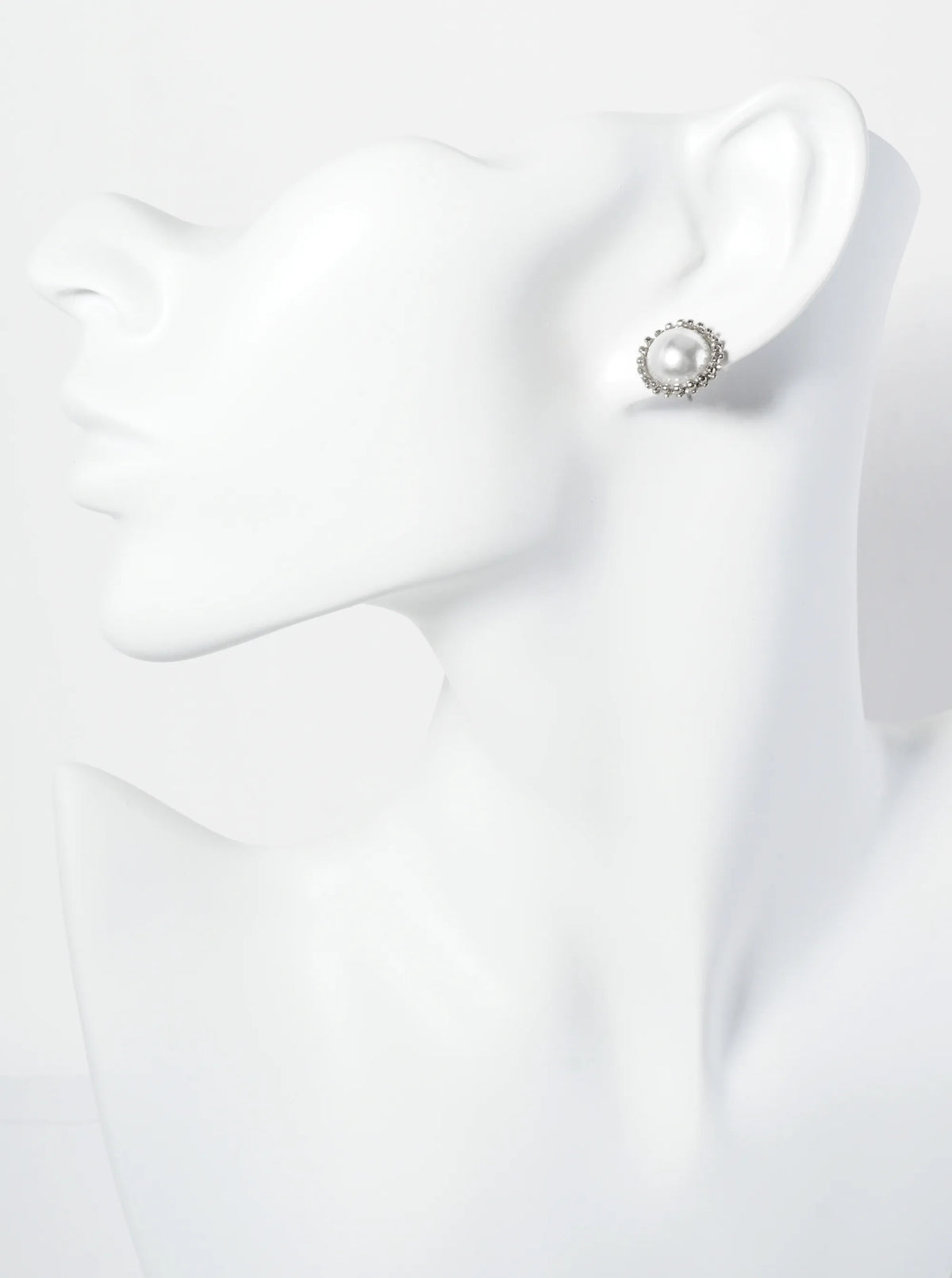 13mm Round Pearl Button Stud Earrings