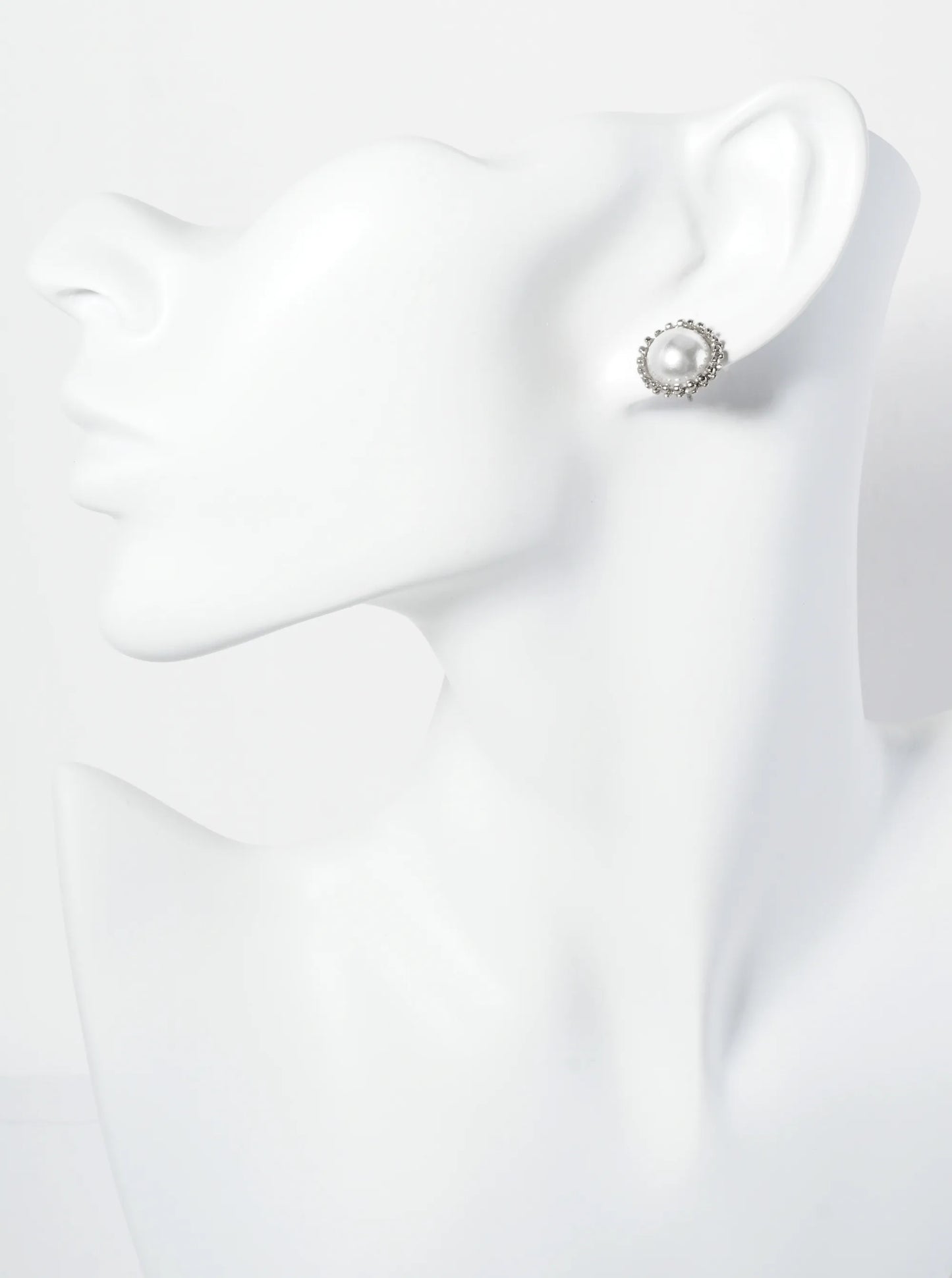 13mm Round Pearl Button Stud Earrings